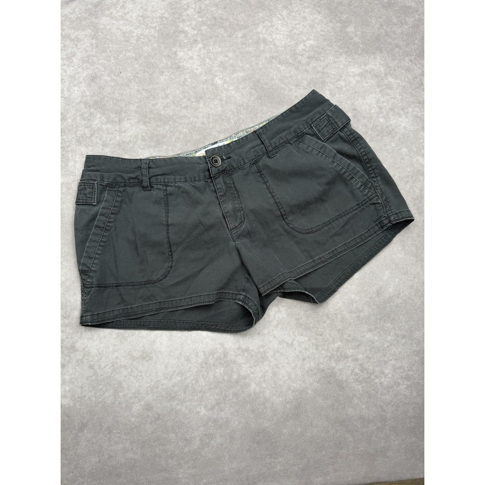 Roxy Shorts Womens 7 Black Casual Cotton Spandex Button Zip Pockets Summer